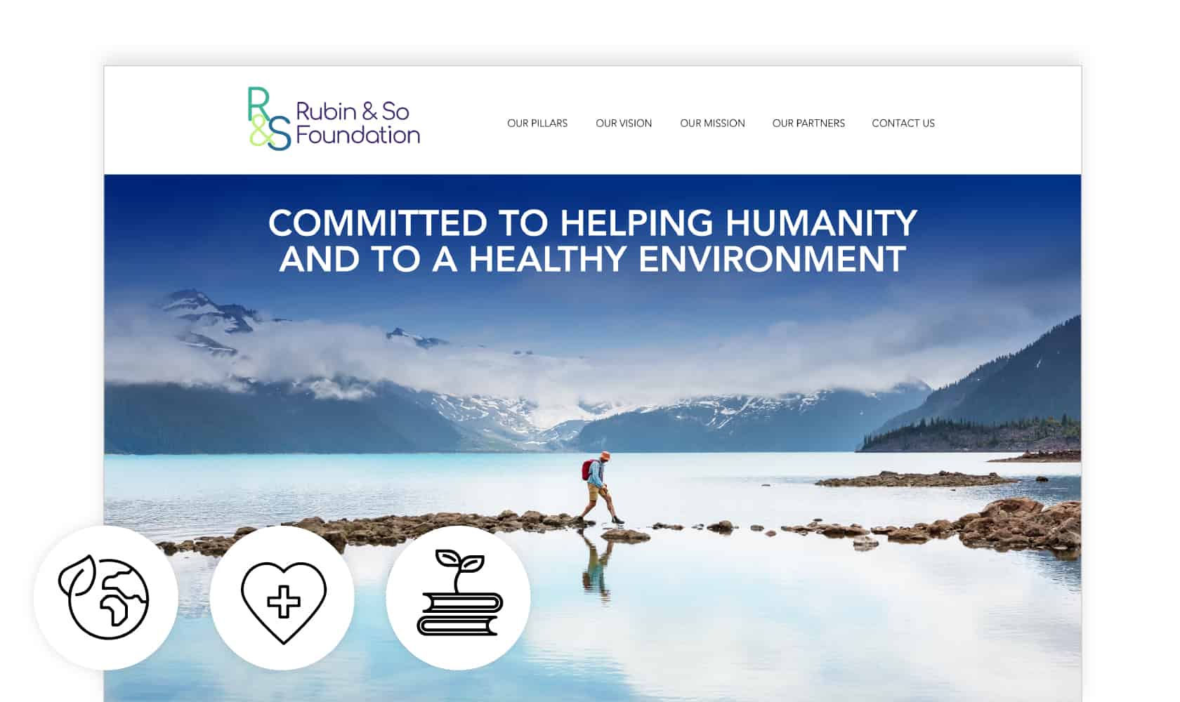 Screenshot of the Rubin & So Foundation homepage
